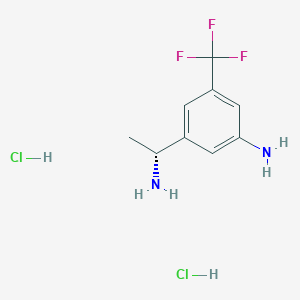 molecular formula C9H13Cl2F3N2 B13657419 (R)-3-(1-Aminoethyl)-5-(trifluoromethyl)aniline dihydrochloride 