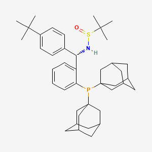 molecular formula C41H58NOPS B13657427 (R)-N-((S)-(4-(tert-Butyl)phenyl)(2-(di(adamantan-1-yl)phosphanyl)phenyl)methyl)-2-methylpropane-2-sulfinamide 