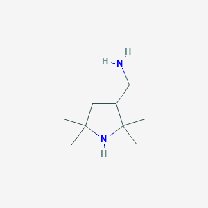 molecular formula C9H20N2 B13657434 (2,2,5,5-Tetramethylpyrrolidin-3-yl)methanamine 