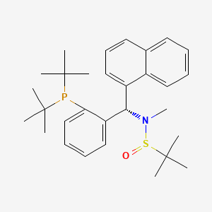 molecular formula C30H42NOPS B13657505 (R)-N-((S)-(2-(Di-tert-butylphosphanyl)phenyl)(naphthalen-1-yl)methyl)-N,2-dimethylpropane-2-sulfinamide 