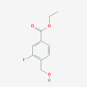 molecular formula C10H11FO3 B13657641 Ethyl 3-fluoro-4-(hydroxymethyl)benzoate 