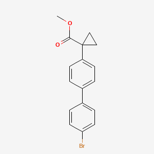 molecular formula C17H15BrO2 B13657646 Methyl 1-(4'-bromo-[1,1'-biphenyl]-4-yl)cyclopropane-1-carboxylate 