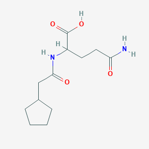 molecular formula C12H20N2O4 B13657679 4-Carbamoyl-2-(2-cyclopentylacetamido)butanoic acid 