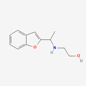 molecular formula C12H15NO2 B13657830 2-((1-(Benzofuran-2-yl)ethyl)amino)ethan-1-ol 