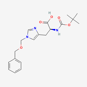molecular formula C19H25N3O5 B1365784 (S)-3-(1-((苄氧基)甲基)-1H-咪唑-4-基)-2-((叔丁氧羰基)氨基)丙酸 CAS No. 83468-83-1