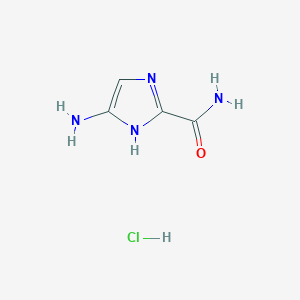 molecular formula C4H7ClN4O B13657995 4-amino-1H-imidazole-2-carboxamide hydrochloride 