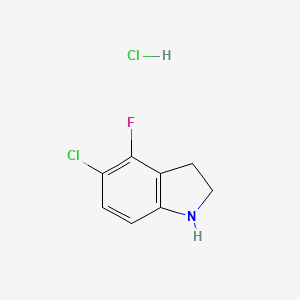 molecular formula C8H8Cl2FN B13658009 5-Chloro-4-fluoroindoline hydrochloride 