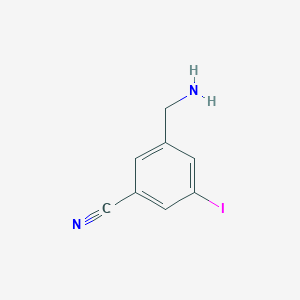 molecular formula C8H7IN2 B13658025 3-(Aminomethyl)-5-iodobenzonitrile 