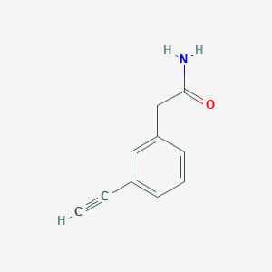 molecular formula C10H9NO B13658052 2-(3-Ethynylphenyl)acetamide 