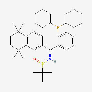 (R)-N-((R)-(2-(Dicyclohexylphosphanyl)phenyl)(5,5,8,8-tetramethyl-5,6,7,8-tetrahydronaphthalen-2-yl)methyl)-2-methylpropane-2-sulfinamide