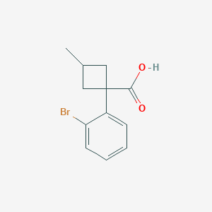 molecular formula C12H13BrO2 B13658104 1-(2-Bromophenyl)-3-methylcyclobutane-1-carboxylic acid 