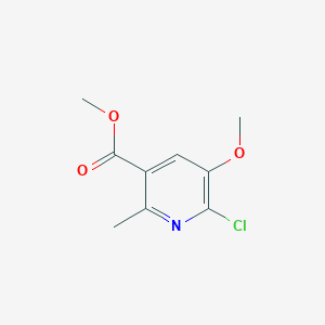 molecular formula C9H10ClNO3 B13658110 Methyl 6-chloro-5-methoxy-2-methylnicotinate 