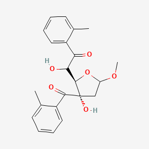 molecular formula C22H24O6 B13658125 2-Hydroxy-2-((2R,3S)-3-hydroxy-5-methoxy-3-(2-methylbenzoyl)tetrahydrofuran-2-yl)-1-(o-tolyl)ethan-1-one CAS No. 4330-34-1