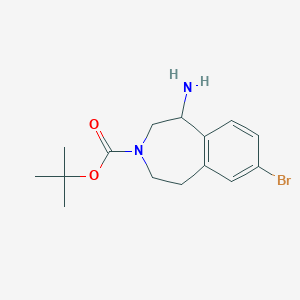 molecular formula C15H21BrN2O2 B13658159 7-Bromo-3-Boc-2,3,4,5-tetrahydro-1H-benzo[d]azepin-1-amine 