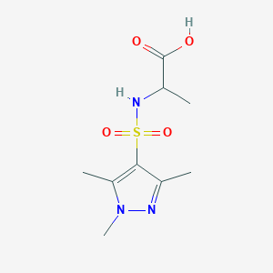 molecular formula C9H15N3O4S B13658213 2-(trimethyl-1H-pyrazole-4-sulfonamido)propanoic acid 