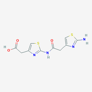 molecular formula C10H10N4O3S2 B13658244 2-[[2-2(2-Amino-4-thiazolyl)acetyl]amino]-4-thiazoleacetic Acid 