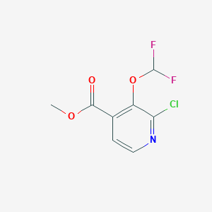 molecular formula C8H6ClF2NO3 B13658285 Methyl 2-chloro-3-(difluoromethoxy)isonicotinate 