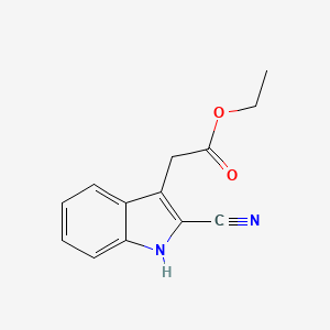 molecular formula C13H12N2O2 B13658294 Ethyl 2-(2-cyano-1H-indol-3-yl)acetate 