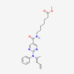 molecular formula C24H30N4O3 B13658302 methyl 7-[[2-(N-penta-2,4-dien-2-ylanilino)pyrimidine-5-carbonyl]amino]heptanoate 