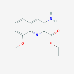 molecular formula C13H14N2O3 B13658332 Ethyl 3-amino-8-methoxyquinoline-2-carboxylate 