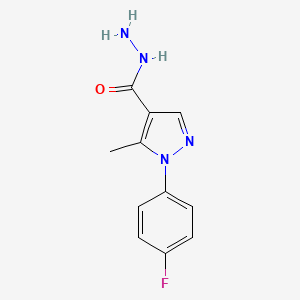 molecular formula C11H11FN4O B1365842 1-(4-Fluorophenyl)-5-methyl-1h-pyrazole-4-carbohydrazide CAS No. 618092-48-1