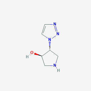 molecular formula C6H10N4O B13658500 (3R,4R)-4-(1H-1,2,3-Triazol-1-yl)pyrrolidin-3-ol 