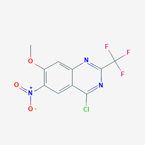 molecular formula C10H5ClF3N3O3 B13658502 4-Chloro-7-methoxy-6-nitro-2-(trifluoromethyl)quinazoline 