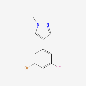 molecular formula C10H8BrFN2 B13658511 4-(3-Bromo-5-fluorophenyl)-1-methyl-1H-pyrazole 