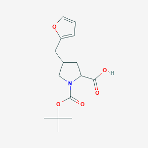 molecular formula C15H21NO5 B13658519 (2S,4S)-1-[(tert-butoxy)carbonyl]-4-[(furan-2-yl)methyl]pyrrolidine-2-carboxylic acid 