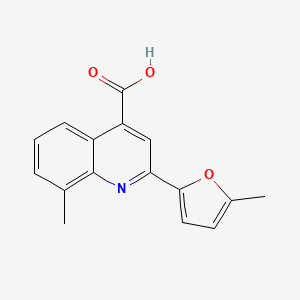 molecular formula C16H13NO3 B1365853 8-Methyl-2-(5-methyl-2-furyl)quinoline-4-carboxylic acid CAS No. 438227-14-6