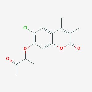 molecular formula C15H15ClO4 B1365855 6-Chloro-3,4-dimethyl-7-(1-methyl-2-oxopropoxy)-2H-chromen-2-one CAS No. 884497-68-1