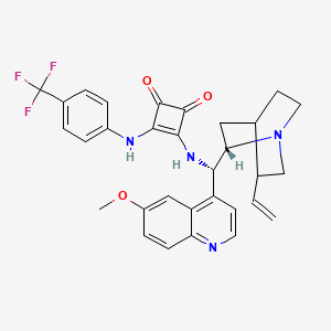 molecular formula C31H29F3N4O3 B13658571 3-[[(8|A,9S)-6'-methoxycinchonan-9-yl]amino]-4-[[4-(trifluoromethyl)phenyl]amino]-3-cyclobutene-1,2-dione 