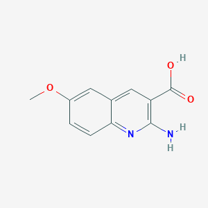 molecular formula C11H10N2O3 B13658575 2-Amino-6-methoxyquinoline-3-carboxylic acid 