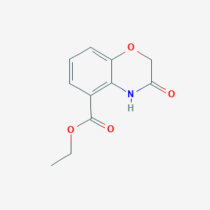 molecular formula C11H11NO4 B13658611 Ethyl 3-oxo-3,4-dihydro-2H-benzo[b][1,4]oxazine-5-carboxylate 