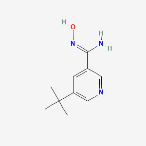 molecular formula C10H15N3O B13658643 5-(tert-Butyl)-N-hydroxynicotinimidamide 