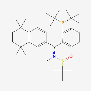 (R)-N-((R)-(2-(Di-tert-butylphosphanyl)phenyl)(5,5,8,8-tetramethyl-5,6,7,8-tetrahydronaphthalen-2-yl)methyl)-N,2-dimethylpropane-2-sulfinamide