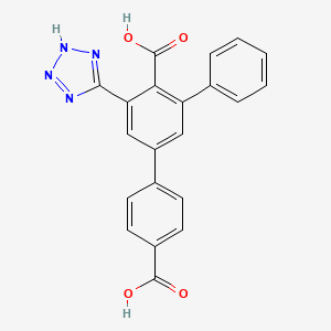 molecular formula C21H14N4O4 B13658683 4-(4-carboxyphenyl)-2-phenyl-6-(2H-tetrazol-5-yl)benzoic acid 