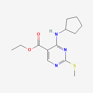 molecular formula C13H19N3O2S B1365876 Ethyl 4-(cyclopentylamino)-2-(methylthio)pyrimidine-5-carboxylate CAS No. 211245-62-4