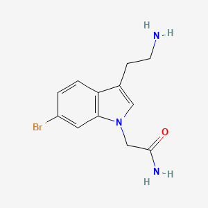 molecular formula C12H14BrN3O B13658760 2-[3-(2-aminoethyl)-6-bromo-1H-indol-1-yl]acetamide 