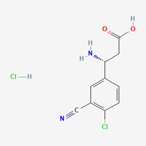 molecular formula C10H10Cl2N2O2 B13658771 (R)-3-Amino-3-(4-chloro-3-cyanophenyl)propanoic acid hydrochloride 