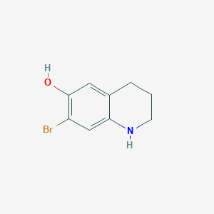 molecular formula C9H10BrNO B13658810 7-Bromo-1,2,3,4-tetrahydroquinolin-6-ol 