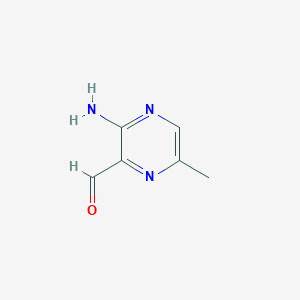 molecular formula C6H7N3O B13658852 3-Amino-6-methylpyrazine-2-carbaldehyde 