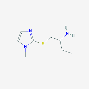 molecular formula C8H15N3S B13658854 1-((1-Methyl-1h-imidazol-2-yl)thio)butan-2-amine 