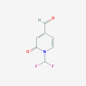 molecular formula C7H5F2NO2 B13658894 1-(Difluoromethyl)-2-oxo-1,2-dihydropyridine-4-carbaldehyde 