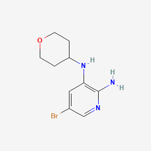 molecular formula C10H14BrN3O B13658960 5-Bromo-N3-(tetrahydro-2H-pyran-4-yl)pyridine-2,3-diamine 