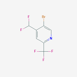 molecular formula C7H3BrF5N B13658973 5-Bromo-4-(difluoromethyl)-2-(trifluoromethyl)pyridine 