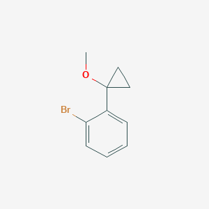 molecular formula C10H11BrO B13658985 1-Bromo-2-(1-methoxycyclopropyl)benzene 