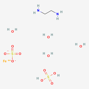 molecular formula C2H18FeN2O12S2 B13659001 Ethane-1,2-diamine;iron(2+);sulfuric acid;sulfate;tetrahydrate 