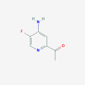 molecular formula C7H7FN2O B13659010 1-(4-Amino-5-fluoropyridin-2-yl)ethanone 