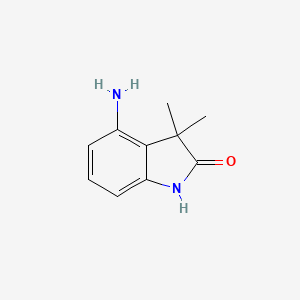 molecular formula C10H12N2O B13659028 4-Amino-3,3-dimethylindolin-2-one 